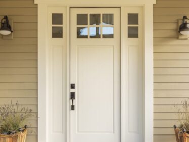 białe drzwi wejściowe